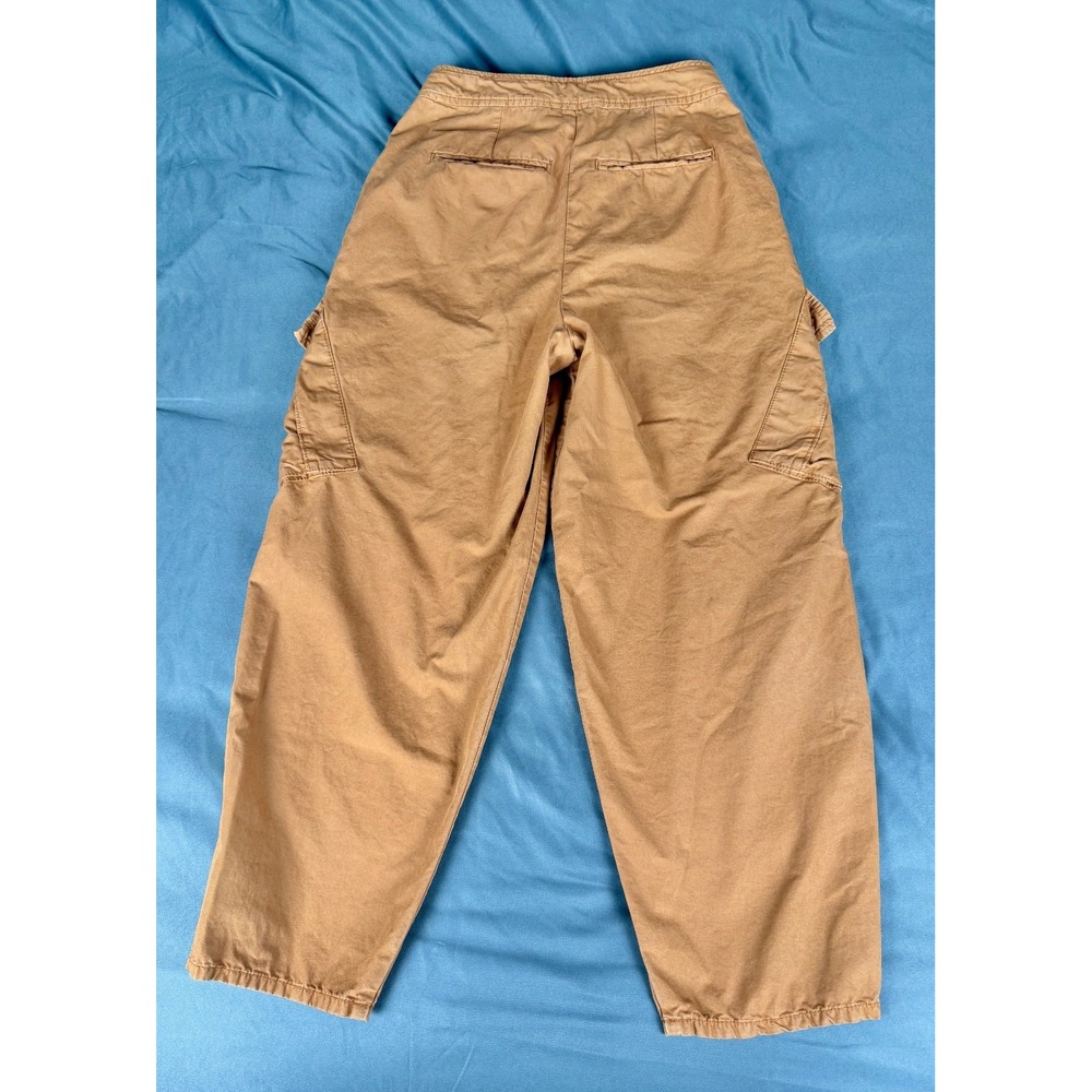 Free People Cargo Pocket Tapered Cargo Pants Women's 0 Khaki Cotton - Picture 2 of 8
